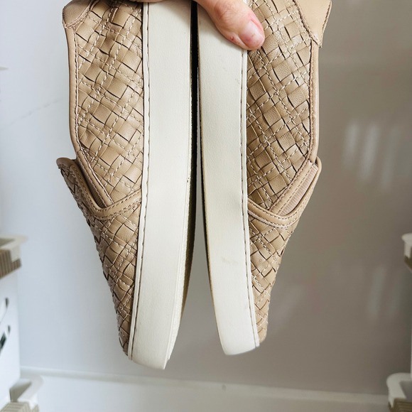 Frye Lena Woven Leather Loafer Slip-On Sneakers – Beige Tan Neutral – Size 8.5 - Picture 7 of 9